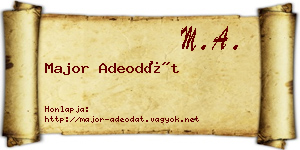 Major Adeodát névjegykártya